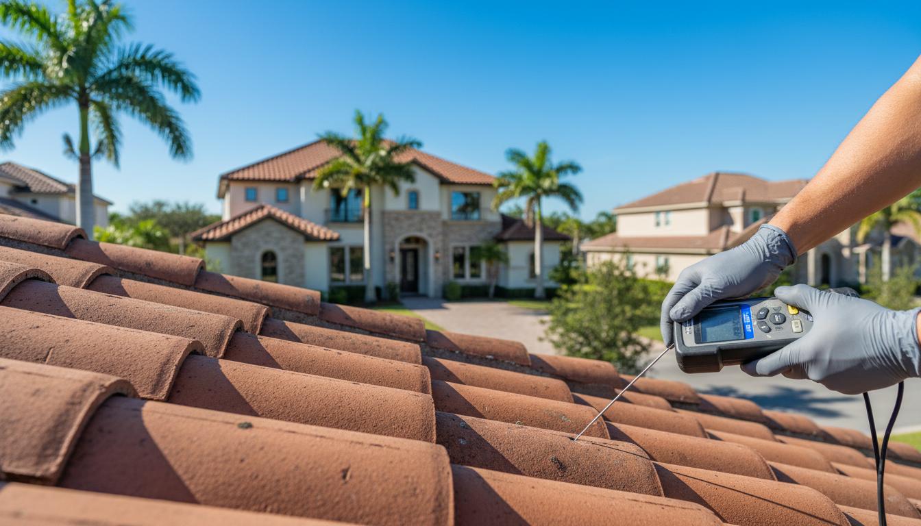 Tile roof leak Naples Florida - professional roof leak detection for tile and flat roofs